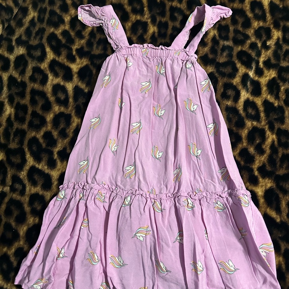 Purple Dress with Unicorn Print